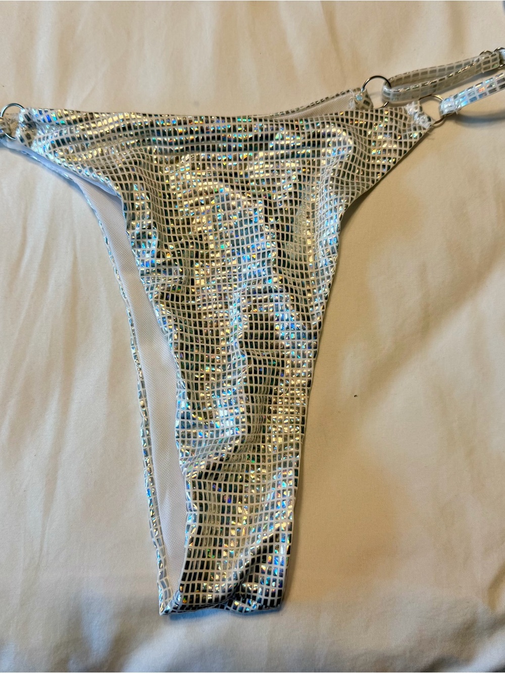 Silver Holographic Women’s Swim Bottom